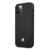 BMW BMHCP12LRSWPK Perforate kožené tvrdé puzdro pre Apple iPhone 12 Pro Max, čierne
