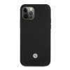 BMW BMHCP12LRSWPK Perforate kožené tvrdé puzdro pre Apple iPhone 12 Pro Max, čierne