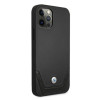 BMW BMHCP12LRSWPK Perforate kožené tvrdé puzdro pre Apple iPhone 12 Pro Max, čierne
