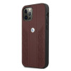 BMW BMHCP12LRSPPR Curve Perforate kožené tvrdé puzdro pre Apple iPhone 12 Pro Max, červené