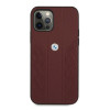 BMW BMHCP12LRSPPR Curve Perforate kožené tvrdé puzdro pre Apple iPhone 12 Pro Max, červené