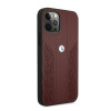BMW BMHCP12LRSPPR Curve Perforate kožené tvrdé puzdro pre Apple iPhone 12 Pro Max, červené
