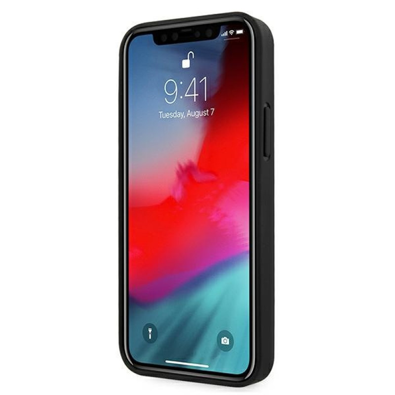 BMW BMHCP12SRSPPK Curve Perforate kožené tvrdé puzdro pre Apple iPhone 12 mini, čierne