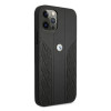 BMW BMHCP12MRSPPK Curve Perforate kožené tvrdé puzdro pre Apple iPhone 12 / 12 Pro, čierne