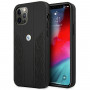 BMW BMHCP12LRSPPK Curve Perforate kožené tvrdé puzdro pre Apple iPhone 12 Pro Max, čierne