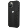 BMW BMHCP12LRSPPK Curve Perforate kožené tvrdé puzdro pre Apple iPhone 12 Pro Max, čierne