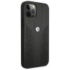 BMW BMHCP12LRSPPK Curve Perforate kožené tvrdé puzdro pre Apple iPhone 12 Pro Max, čierne