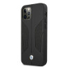 BMW BMHCP12MRSCSK Perforate Sides kožené tvrdé puzdro pre Apple iPhone 12 / 12 Pro, čierne