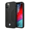 BMW BMHCP12LRSCSK Perforate Sides kožené tvrdé puzdro pre Apple iPhone 12 Pro Max, čierne
