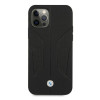 BMW BMHCP12LRSCSK Perforate Sides kožené tvrdé puzdro pre Apple iPhone 12 Pro Max, čierne