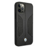 BMW BMHCP12LRSCSK Perforate Sides kožené tvrdé puzdro pre Apple iPhone 12 Pro Max, čierne