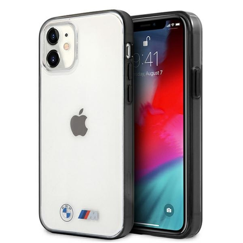 BMW BMHCP12SMBTOK Sandblast tvrdé puzdro pre Apple iPhone 12 mini, priehľadné