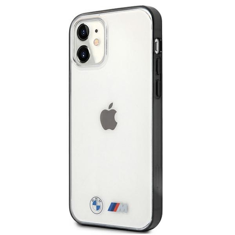 BMW BMHCP12SMBTOK Sandblast tvrdé puzdro pre Apple iPhone 12 mini, priehľadné