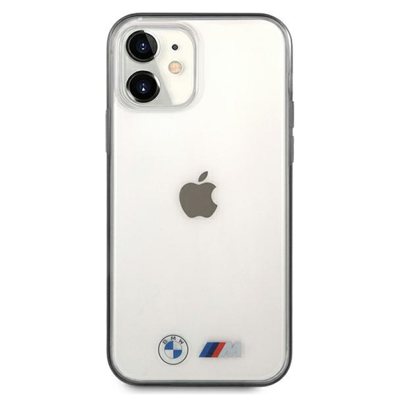 BMW BMHCP12SMBTOK Sandblast tvrdé puzdro pre Apple iPhone 12 mini, priehľadné
