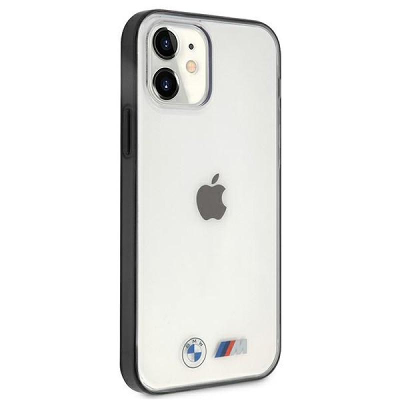 BMW BMHCP12SMBTOK Sandblast tvrdé puzdro pre Apple iPhone 12 mini, priehľadné
