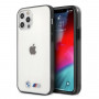 BMW BMHCP12LMBTOK Sandblast tvrdé puzdro pre Apple iPhone 12 Pro Max, priehľadné