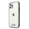 BMW BMHCP12LMBTOK Sandblast tvrdé puzdro pre Apple iPhone 12 Pro Max, priehľadné