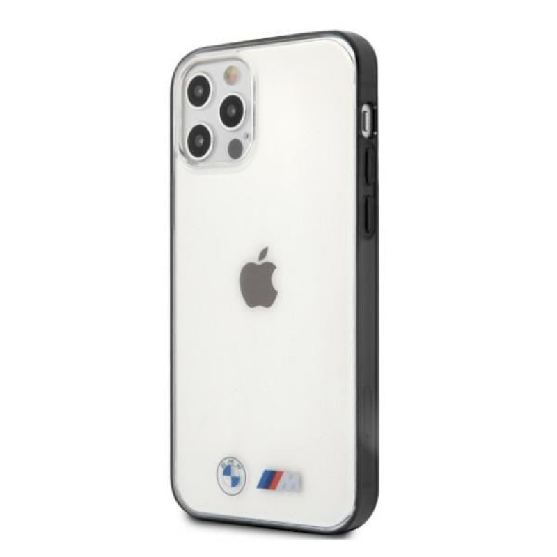BMW BMHCP12LMBTOK Sandblast tvrdé puzdro pre Apple iPhone 12 Pro Max, priehľadné