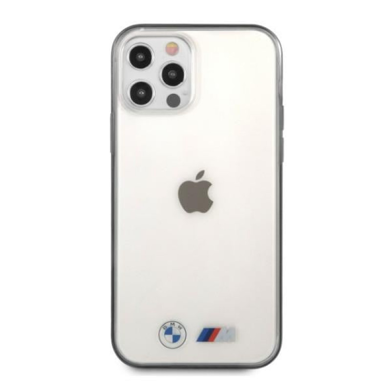 BMW BMHCP12LMBTOK Sandblast tvrdé puzdro pre Apple iPhone 12 Pro Max, priehľadné