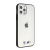 BMW BMHCP12LMBTOK Sandblast tvrdé puzdro pre Apple iPhone 12 Pro Max, priehľadné