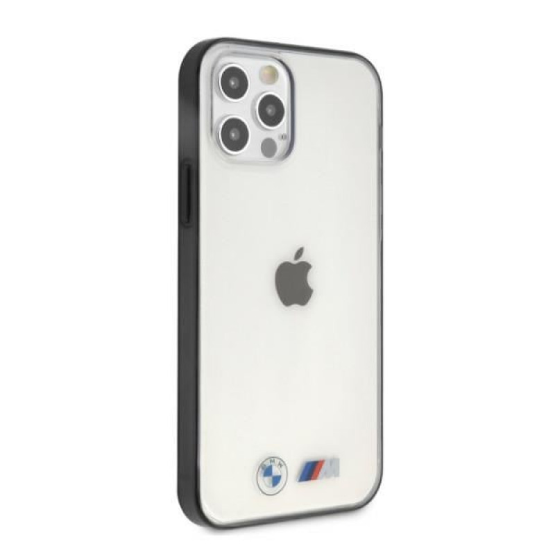 BMW BMHCP12LMBTOK Sandblast tvrdé puzdro pre Apple iPhone 12 Pro Max, priehľadné