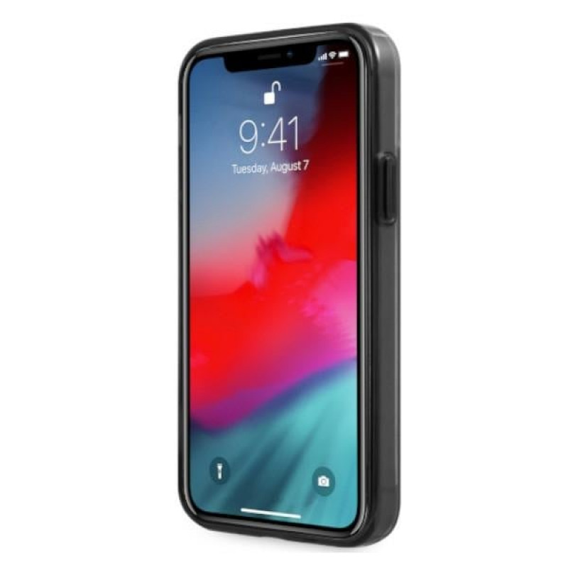 BMW BMHCP12LMBTOK Sandblast tvrdé puzdro pre Apple iPhone 12 Pro Max, priehľadné