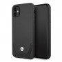 BMW BMHCN61RSWPK Leather Perforate tvrdé puzdro pre Apple iPhone 11, čierne