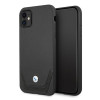 BMW BMHCN61RSWPK Leather Perforate tvrdé puzdro pre Apple iPhone 11, čierne
