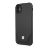 BMW BMHCN61RSWPK Leather Perforate tvrdé puzdro pre Apple iPhone 11, čierne