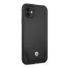 BMW BMHCN61RSWPK Leather Perforate tvrdé puzdro pre Apple iPhone 11, čierne