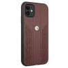 BMW BMHCN61RSPPR Leather Curve Perforate tvrdé puzdro pre Apple iPhone 11, červené