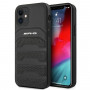 Mercedes-AMG AMHCP12SGSEBK Leather Debossed Lines tvrdé puzdro pre Apple iPhone 12 mini, čierne