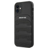 Mercedes-AMG AMHCP12SGSEBK Leather Debossed Lines tvrdé puzdro pre Apple iPhone 12 mini, čierne