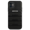 Mercedes-AMG AMHCP12SGSEBK Leather Debossed Lines tvrdé puzdro pre Apple iPhone 12 mini, čierne