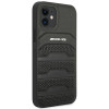 Mercedes-AMG AMHCP12SGSEBK Leather Debossed Lines tvrdé puzdro pre Apple iPhone 12 mini, čierne