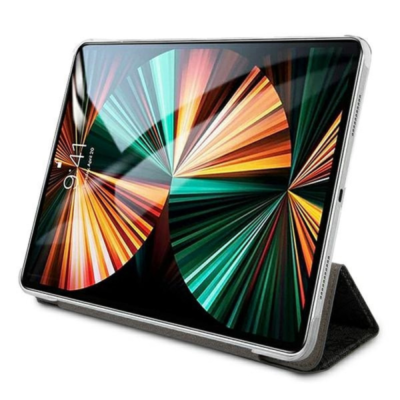 Guess GUIC12G4GFGR 4G Collection puzdro typu kniha pre Apple iPad Pro 12.9 2021, sivé