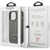 Guess GUHCP13LPSATLG tvrdé puzdro pre Apple iPhone 13 Pro, Saffiano Triangle Logo, strieborné