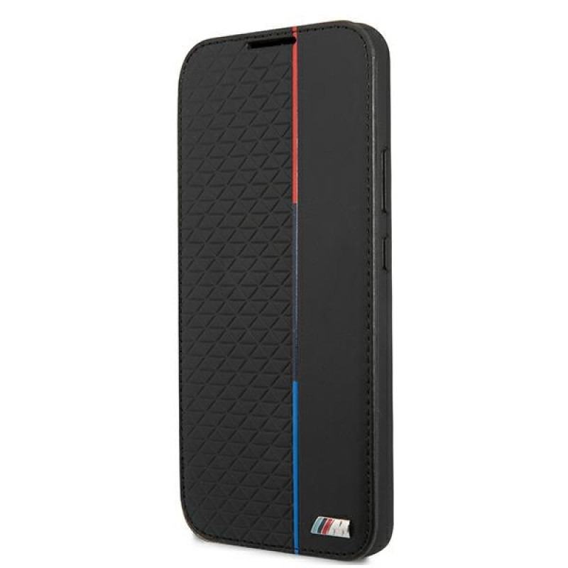 BMW BMBKS22MTRTBK knižkové puzdro pre Samsung Galaxy S22+, M Collection Triangles, čierne