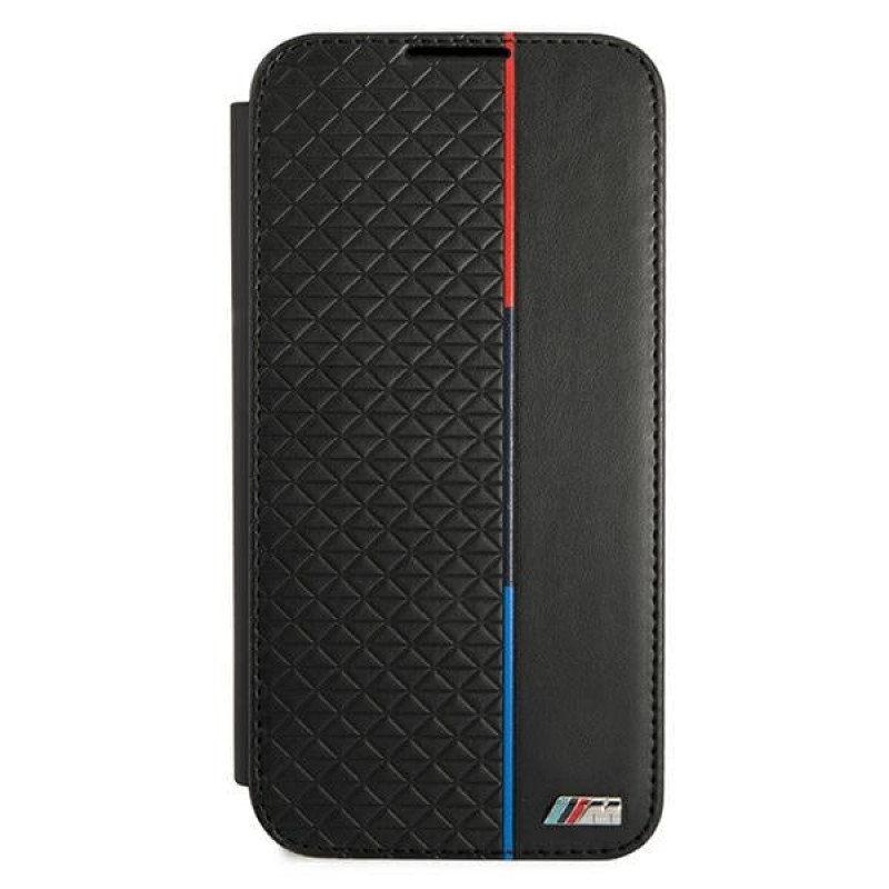 BMW BMBKS22MTRTBK knižkové puzdro pre Samsung Galaxy S22+, M Collection Triangles, čierne