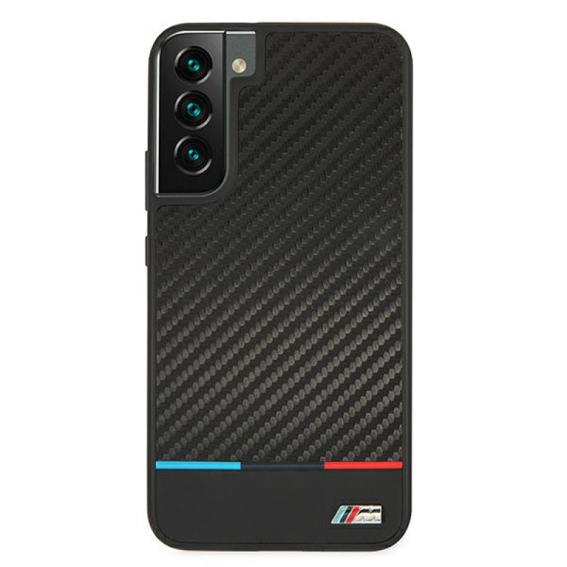 BMW BMHCS22MPUCARTCBK tvrdé puzdro pre Samsung Galaxy S22+, M Collection Triangles, čierne