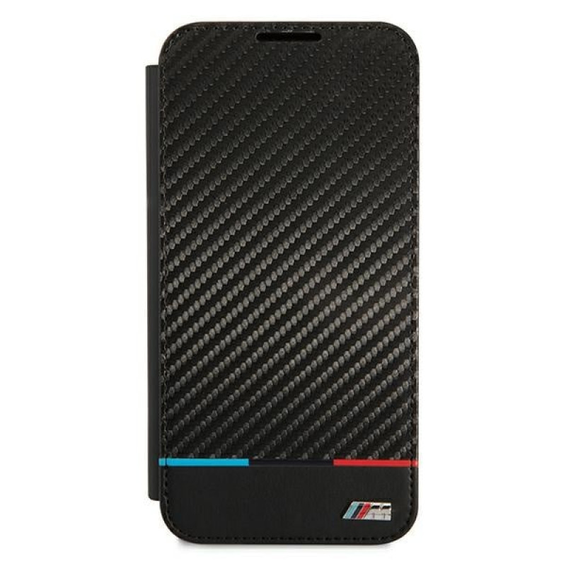 BMW BMBKS22MPUCARTCBK knižkové puzdro pre Samsung Galaxy S22+, M Collection Triangles, čierne
