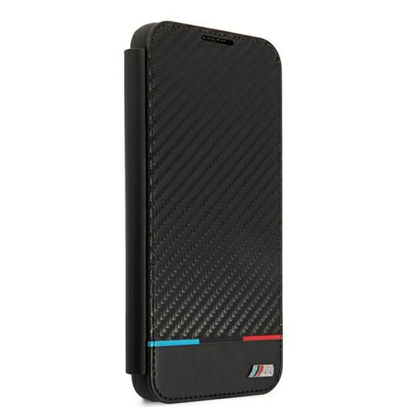 BMW BMBKS22MPUCARTCBK knižkové puzdro pre Samsung Galaxy S22+, M Collection Triangles, čierne