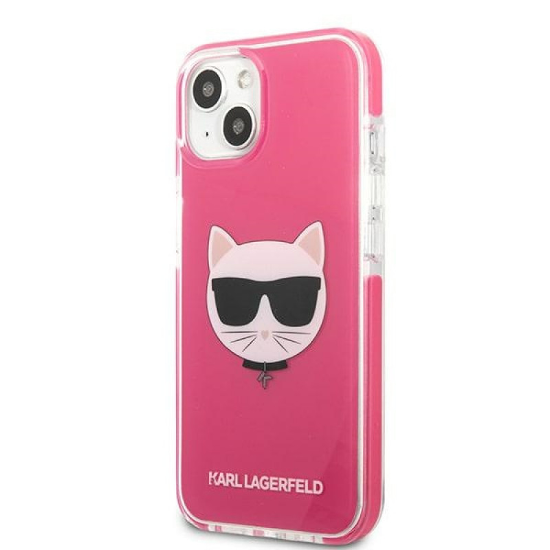 Karl Lagerfeld KLHCP13STPECPI tvrdé puzdro pre Apple iPhone 13 mini 5,4″, Choupette Head, fuksiové