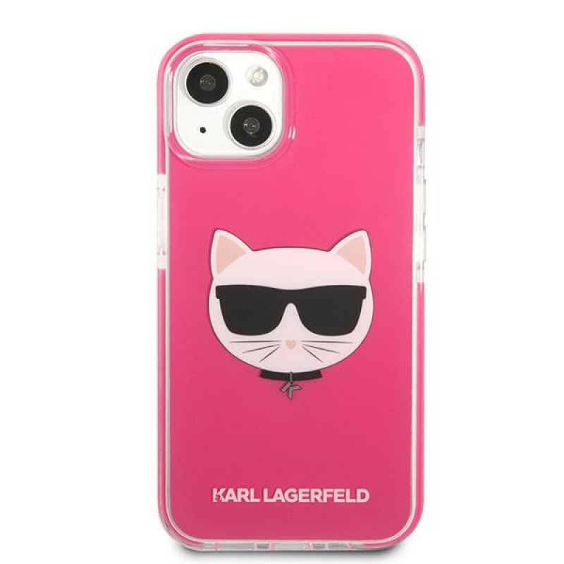 Karl Lagerfeld KLHCP13STPECPI tvrdé puzdro pre Apple iPhone 13 mini 5,4″, Choupette Head, fuksiové