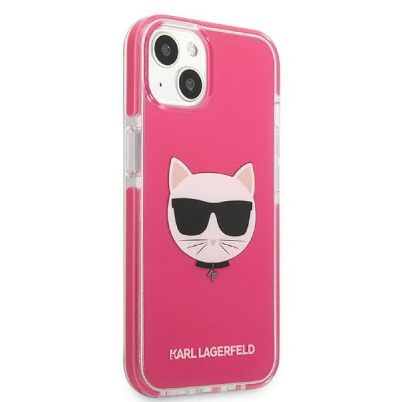 Karl Lagerfeld KLHCP13STPECPI tvrdé puzdro pre Apple iPhone 13 mini 5,4″, Choupette Head, fuksiové