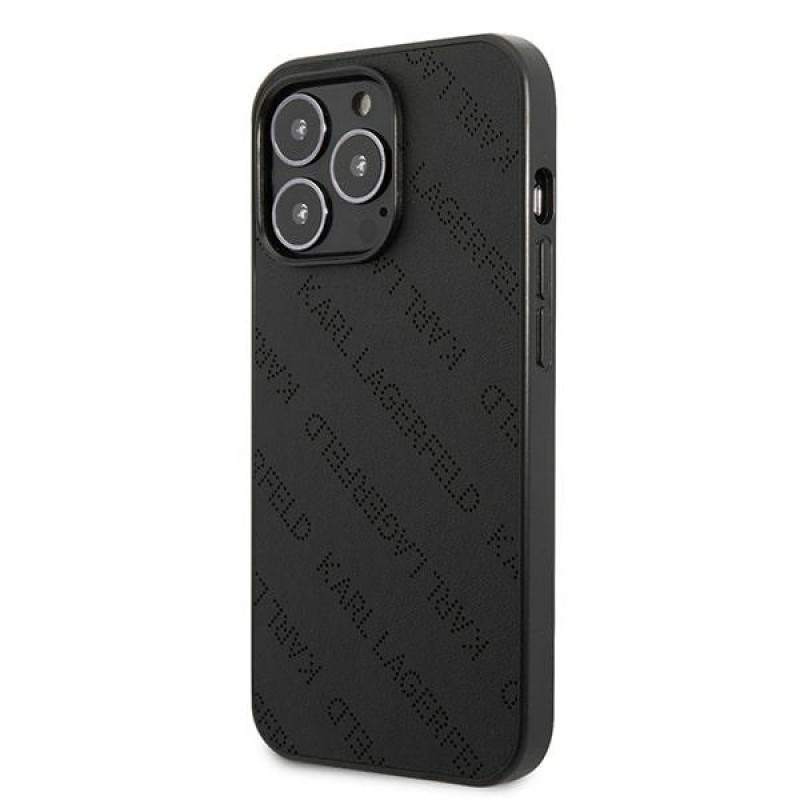 Karl Lagerfeld KLHCP13LPTLK tvrdé puzdro pre Apple iPhone 13 Pro, Perforated Allover, čierne