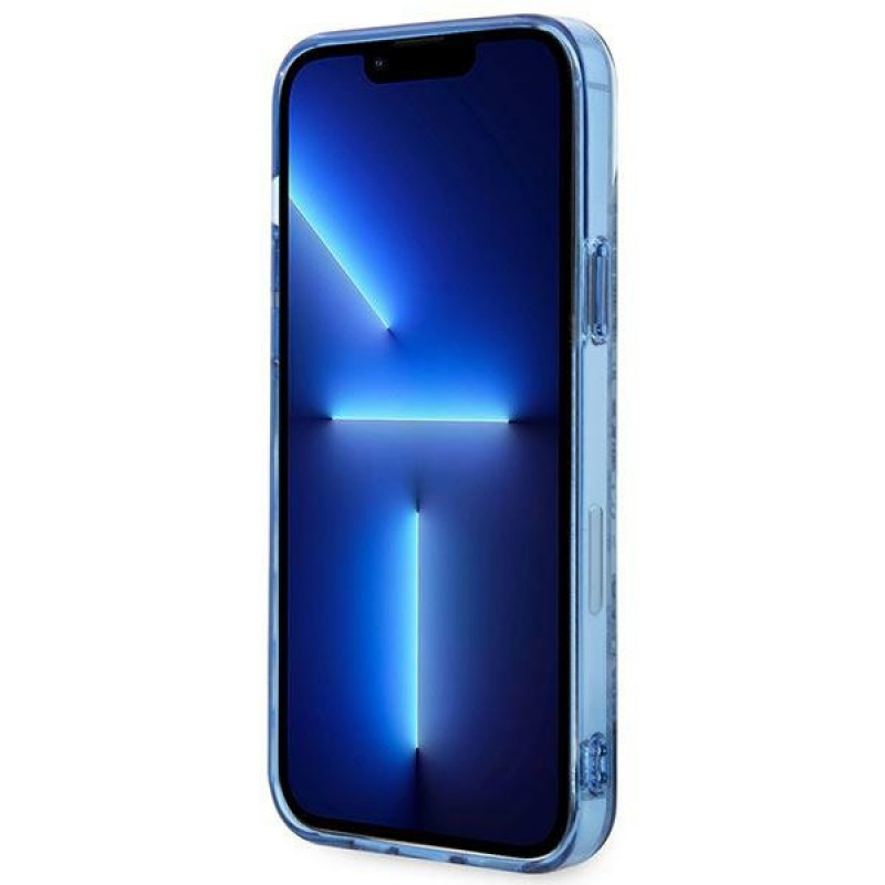 Guess GUHCP14MHGPLHB tvrdé puzdro pre Apple iPhone 14 Plus / 15 Plus, Porcelain Collection, modré