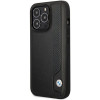 BMW BMHCP14X22RBDK Leather Blue Dots pevné puzdro pre iPhone 14 Pro Max 6,7", čierne