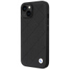 BMW BMHCP14S22RQDK Leather Quilted pevné puzdro pre iPhone 14 6,1", čierne