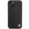 BMW BMHCP14S22RQDK Leather Quilted pevné puzdro pre iPhone 14 6,1", čierne